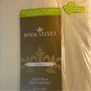 25 x 84 Curtain Pinch-pleat Back Tab Panel JCP Royal Velvet